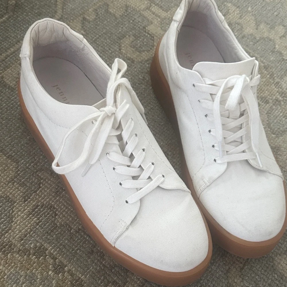 Jenni Kayne Leather Skater Sneakers Cream w/ Tan Sole | EU 39 / US 8 | Worn once - Picture 3 of 7